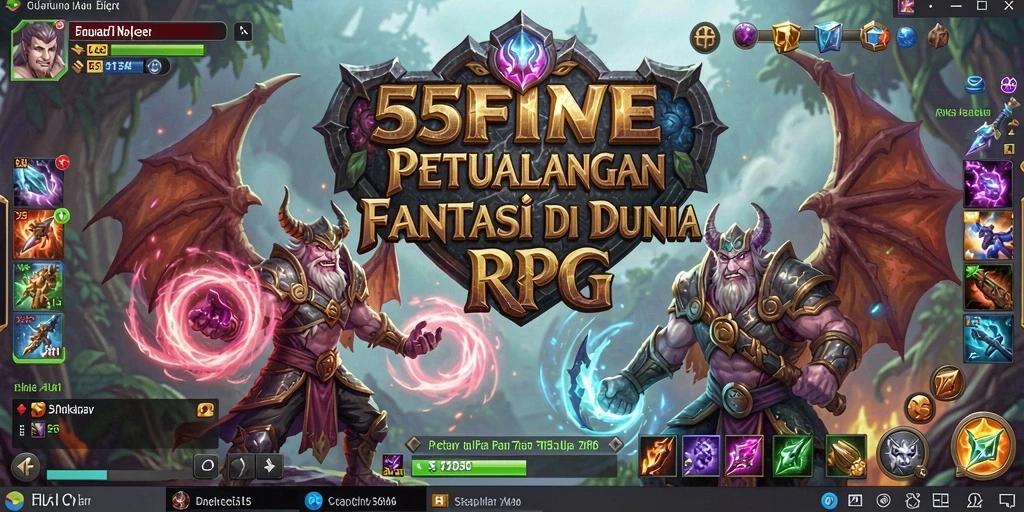 Tampilan gameplay seru dalam dunia RPG 55FIVE.