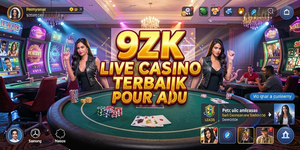 Tampilan gameplay Live Casino yang mendebarkan di aplikasi 9ZK.