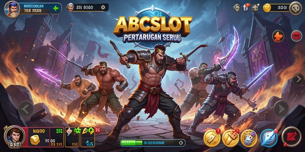 Tampilan gameplay ABCSLOT dengan aksi pertarungan yang seru.