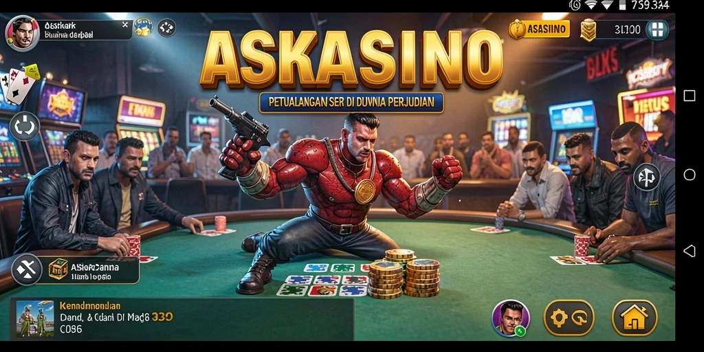 Screenshot utama <strong>ASKASINO</strong> menampilkan aksi mendebarkan dalam gameplay.