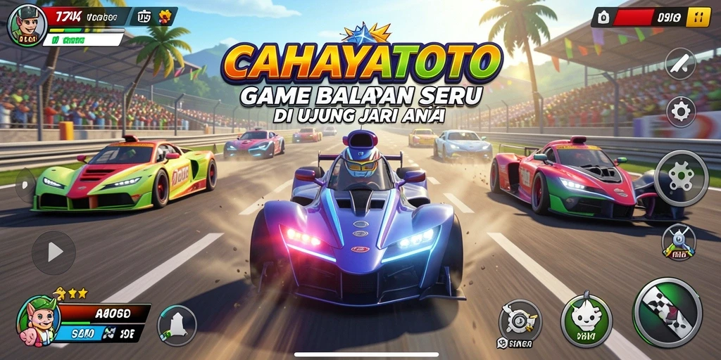 Tampilan menarik gameplay CAHAYATOTO saat melakukan balapan seru.