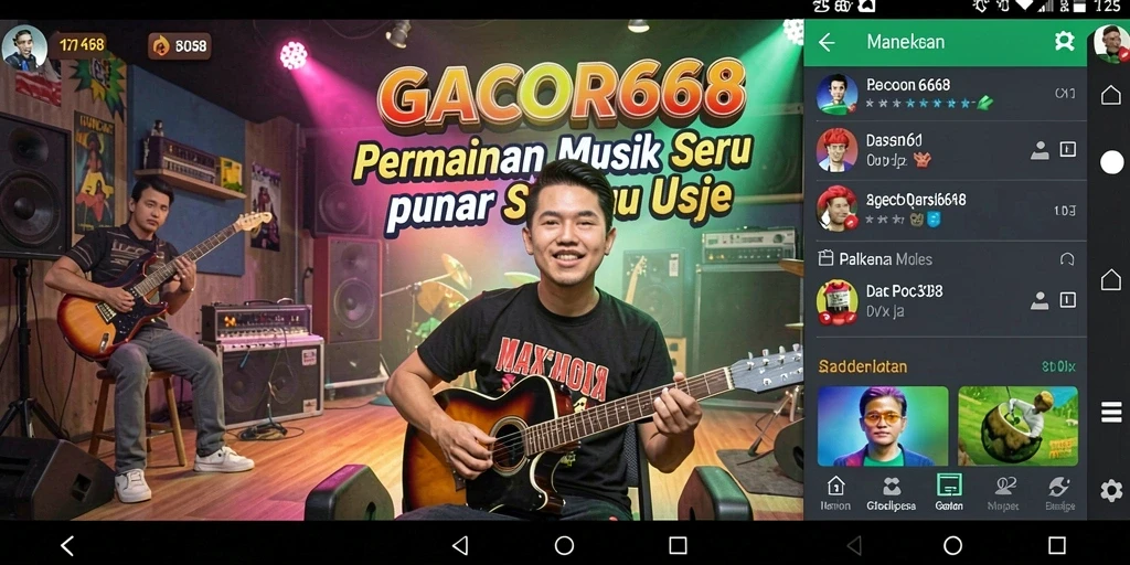 Tampilan gameplay GACOR668 dengan berbagai fitur musik interaktif.