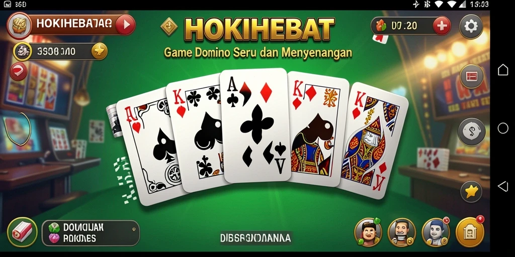 Screenshot gameplay HOKIHEBAT yang menunjukkan aksi seru di meja permainan.