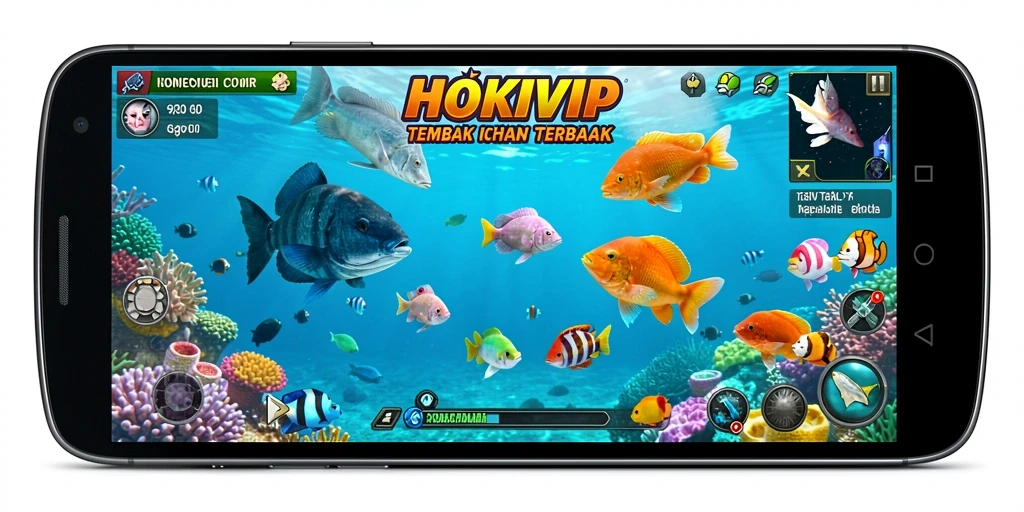 Tampilan seru gameplay HOKIVIP saat berburu ikan.
