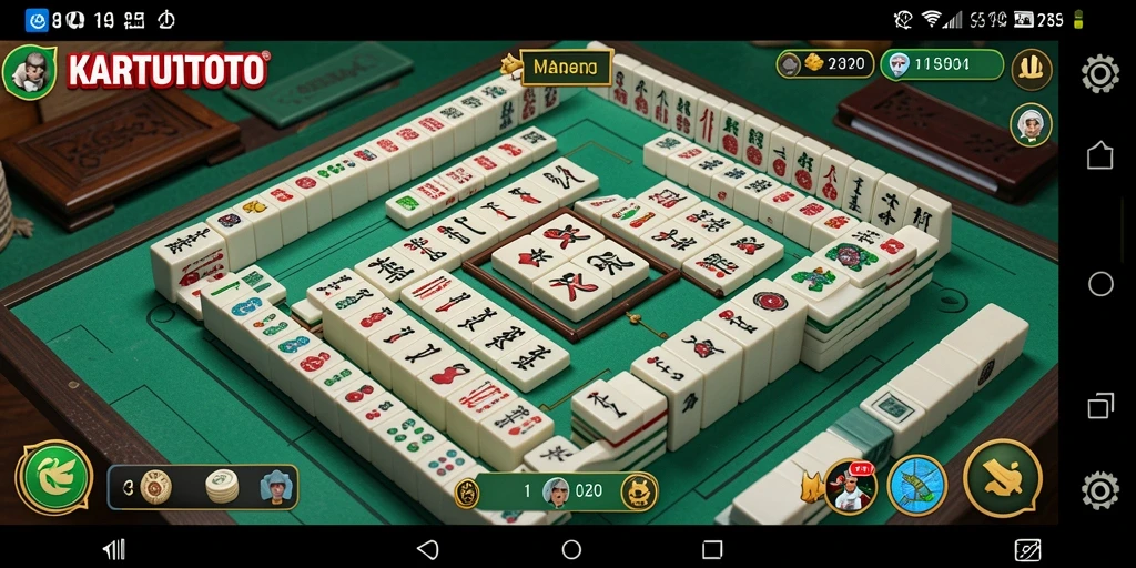 Tampilan gameplay menyenangkan dari KARTUTOTO dengan ubin Mahjong.