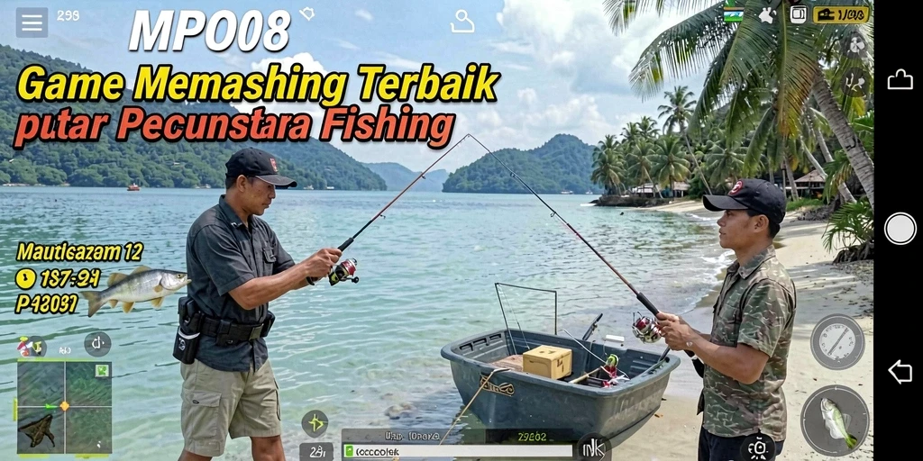 Screenshot MPO08 menampilkan gameplay memancing yang mendebarkan dan realistis.