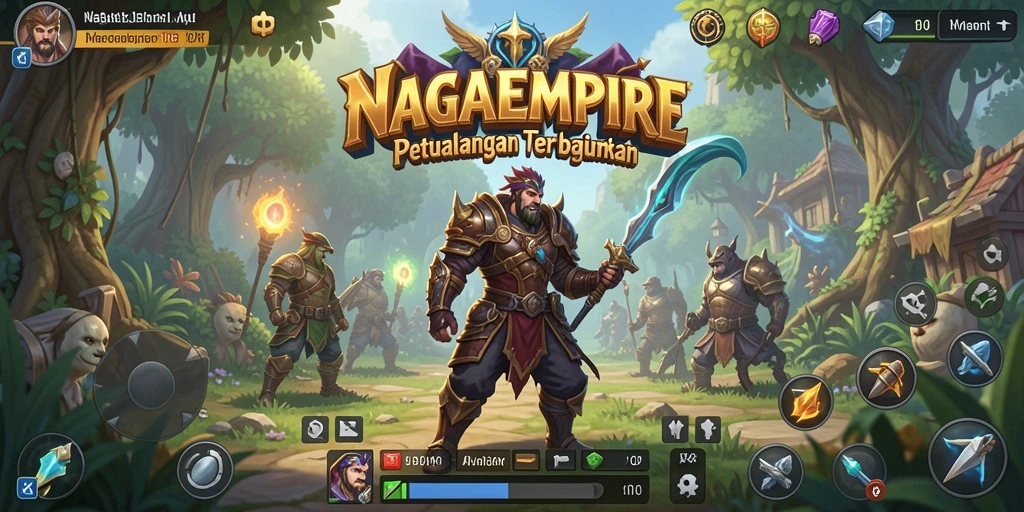 Screenshot menampilkan dunia luas NAGAEMPIRE saat dijelajahi.