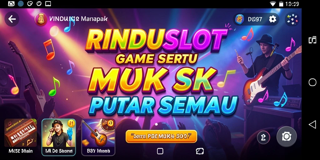 Tampilan gameplay RINDUSLOT yang menyenangkan dengan musik favorit.