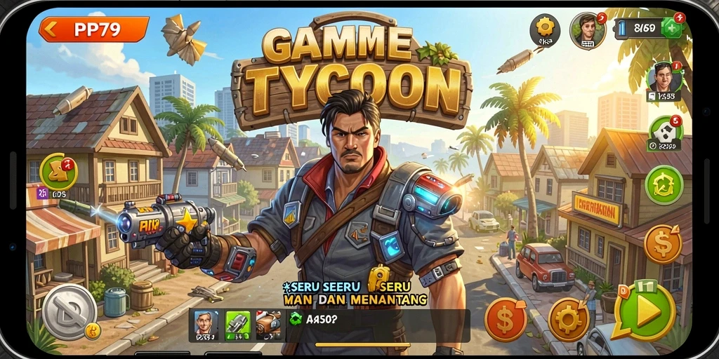 Tampilan gameplay RP79 yang menggambarkan suasana Tycoon yang seru.