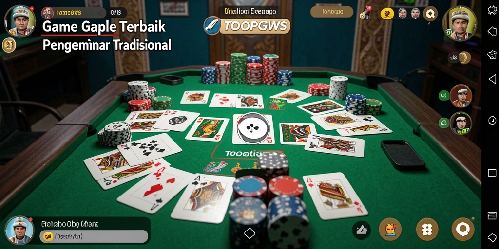 Gameplay seru TOOPGWS yang menggambarkan permainan Gaple.